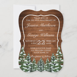 Invitación Bracket Snowy Wood Forest Boda Aniversario
