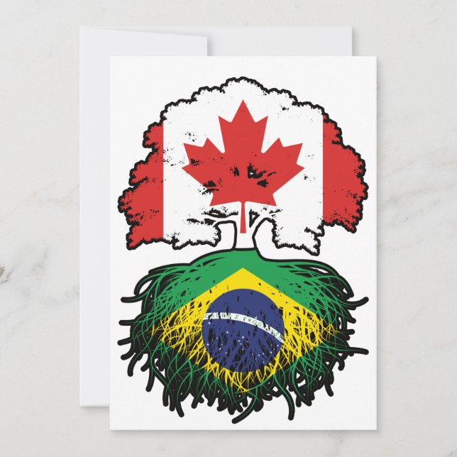 Invitación Brasil: Bandera de raíces de árboles canadienses b (Anverso)