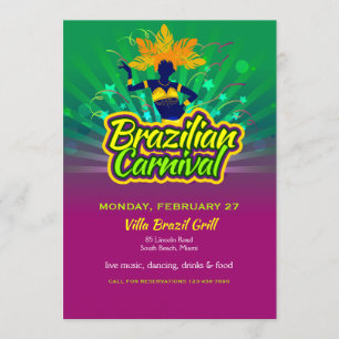 Invitación brasileña del carnaval