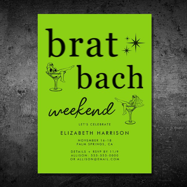 Invitación Brat Green Bachelorette Party (Subido por el creador)
