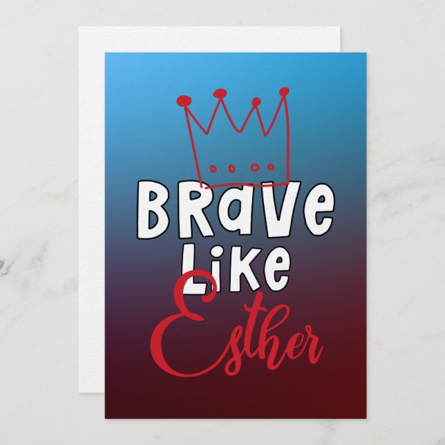 Invitación Brave Like Esther - Inspirando el arte purista jud (Anverso / Reverso)