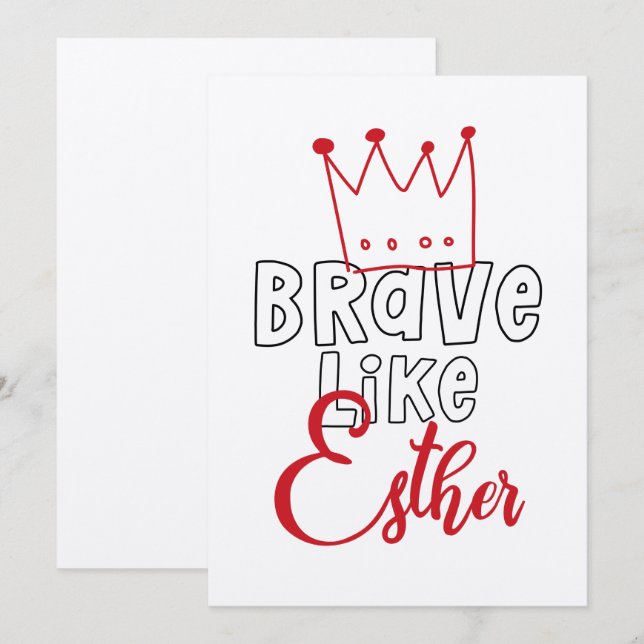 Invitación Brave Like Esther - Inspirando el arte purista jud (Anverso / Reverso)
