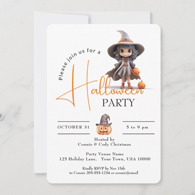 INVITACIÓN BRAZA DE OJOS GRANDES, FIESTA DE HALLOWEEN (Anverso)