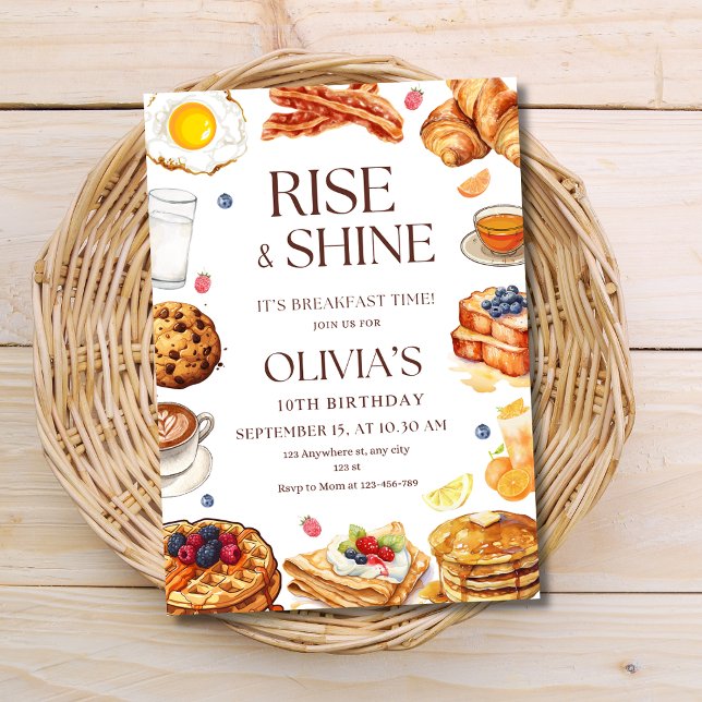 Invitación Breakfast Birthday Invitation Brunch Party Kids (Subido por el creador)