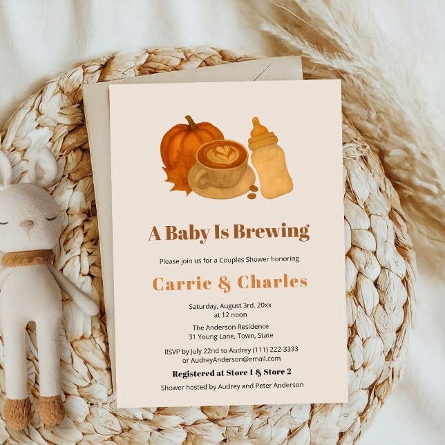Invitación Breaking cinnamon Cosy Fall Pumpkin Baby Shower (Subido por el creador)