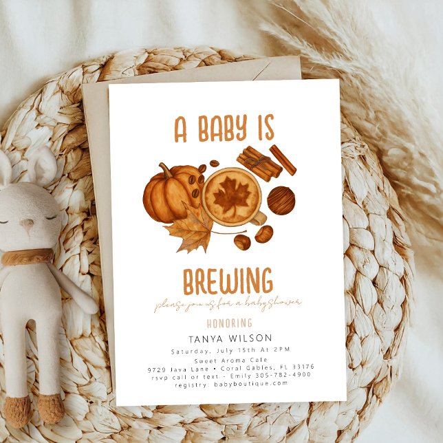 Invitación Breaking cinnamon Cosy Fall Pumpkin Baby Shower (Subido por el creador)