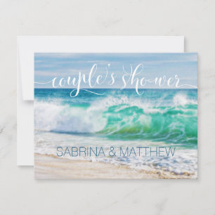 Invitación Breaking Waves Beach Couple's Wedding Shower