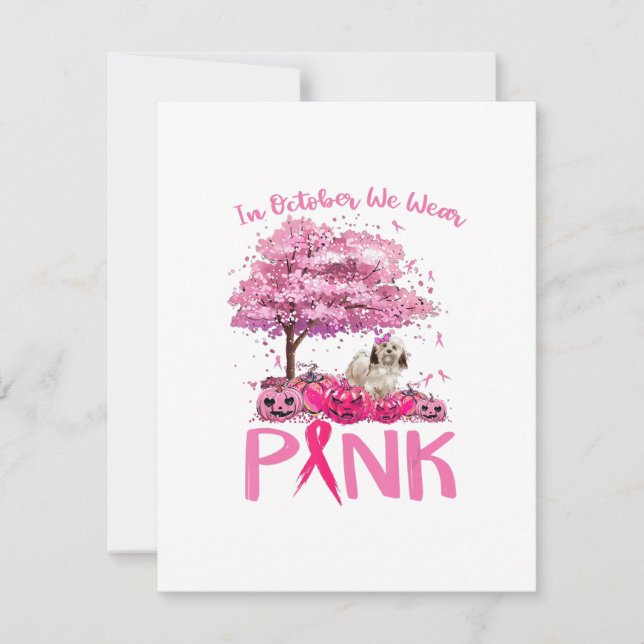 Invitación Breast Cancer Awareness October We Wear Pink With (Anverso)