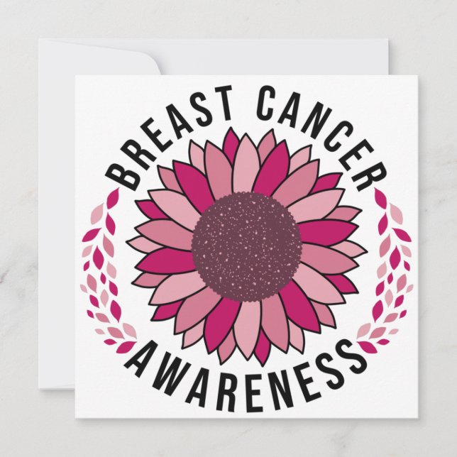 Invitación Breast Cancer Awareness Support Pink Flower (Anverso)