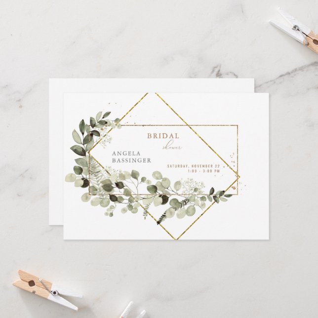 Invitación Breath del bebé Invitado a ducha de novia simple y (Anverso/Reverso In Situ)