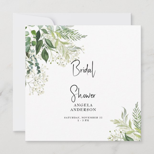 Invitación Breath del bebé simple Plaza de la ducha de novia (Anverso)