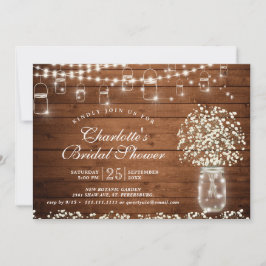 Invitación Breath Mason Jar Rustic Bridal Ducha