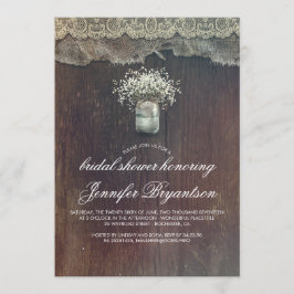 Invitación Breath Mason Jar Rustic Bridal Ducha