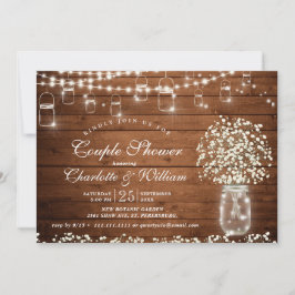 Invitación Breath Mason Jar Rustic Couple Shower