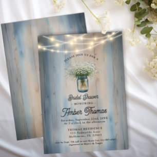 Invitación Breath Mason Jar Rustic Wood Bridal Shower