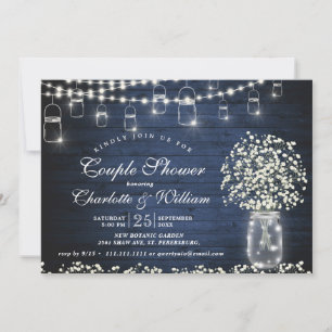 Invitación Breath Mason Jar Rustic Wood Couple Shower