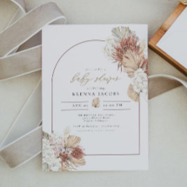 Invitación BRENNA Boho Arch Terracotta Palm Baby Shower