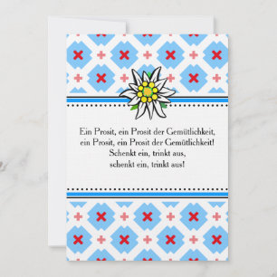 Invitación Brettchen Oktoberfest azul rojo