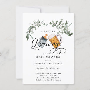 Invitación Breve de Bebé Baby Shower acuarela