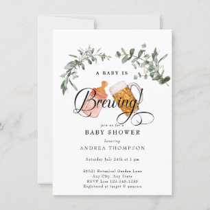 Invitación Breve de Bebé   Baby Shower acuarela