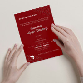 Invitación BREVEMENTE Azul Rojo Retro, Aqiqah Baby Shower