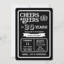 Invitación Brewery Surprise Cheers and Beers to 30 Years