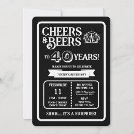 Invitación Brewery Surprise Cheers and Beers to 40 Years