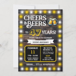 Invitación Brewery Surprise Cheers and Beers to 47 Years