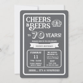 Invitación Brewery Surprise Cheers and Beers to 70 Years 