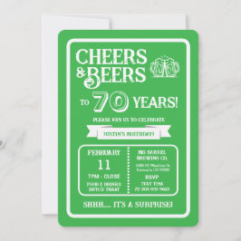 Invitación Brewery Surprise Cheers and Beers to 70 Years