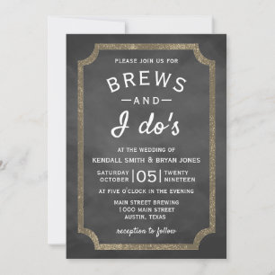 Invitación Brews and I Do's Brewery Chalkboard Boda