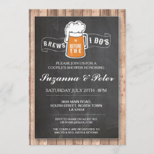 Invitación BREWS antes de que inviten las duchas de la pareja