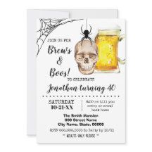 Brews & Boos Halloween Cerveza al cráneo de cumple