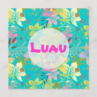 Invitación Bricolaje / luau, colores de fondo/texto personali