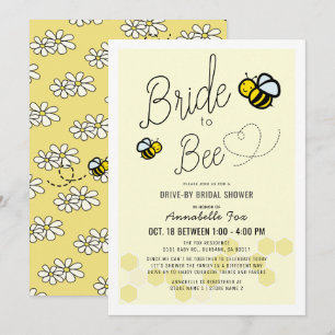 Invitación Brida a Abeja ducha de novia con tracción de amari