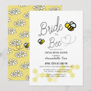Invitación Brida a Bee White VIrtual Bridal Shower