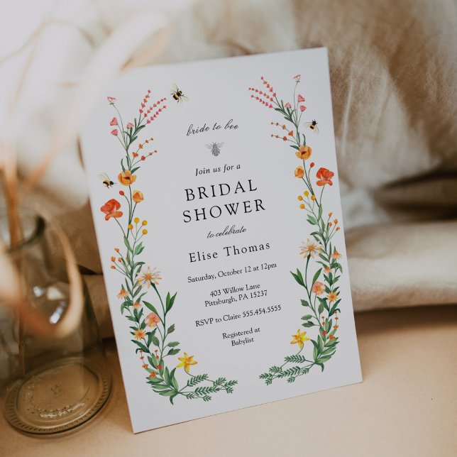 Invitación Brida a Bee Wildflower Garden Ducha nupcial (Subido por el creador)