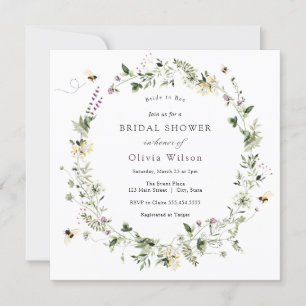 Invitación Brida a la ducha de flores silvestres de Bee Laven