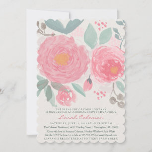 Invitación Brida acuarela pintada a mano o ducha de bebé