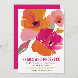 Invitación Brida floral abstrata de Petales y Prosecco