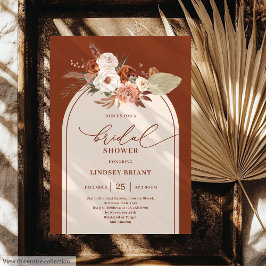 Invitación Brida floral de hierbas de Terracota Pampas modern