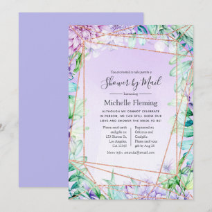 Invitación Brida floral geométrica o Baby Shower por correo