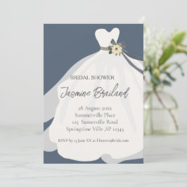 Invitación Brida floral simple con ducha de novia