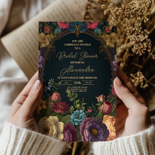 Invitación Brida floral victoriana gótica (Subido por el creador)