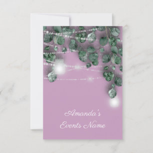 Invitación Bridal 16th Lights Jars Rustic Smoky Green Pink