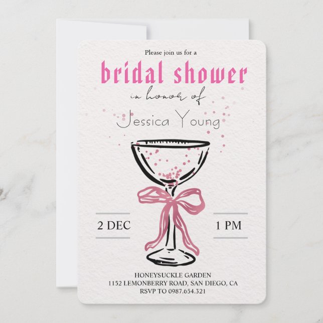 Invitación Bridal Bash & Cocktail Call novia (Anverso)