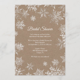 Invitación Bridal Bridal de invierno con copos de nieve blanc