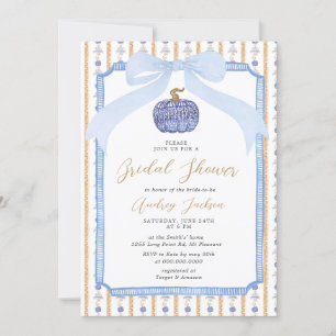 Invitación Bridal Bridal de la Chinoiserie azul Grandmillenni
