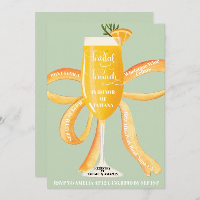 Invitación Bridal Brunch Bridal Bridal (Anverso / Reverso)