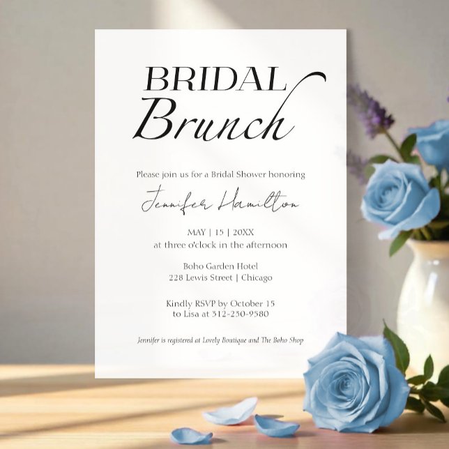 Invitación Bridal Brunch | Ducha de novia negra y blanca (Subido por el creador)
